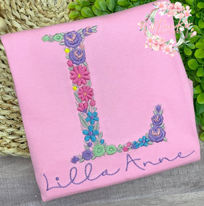Pink Floral Letter