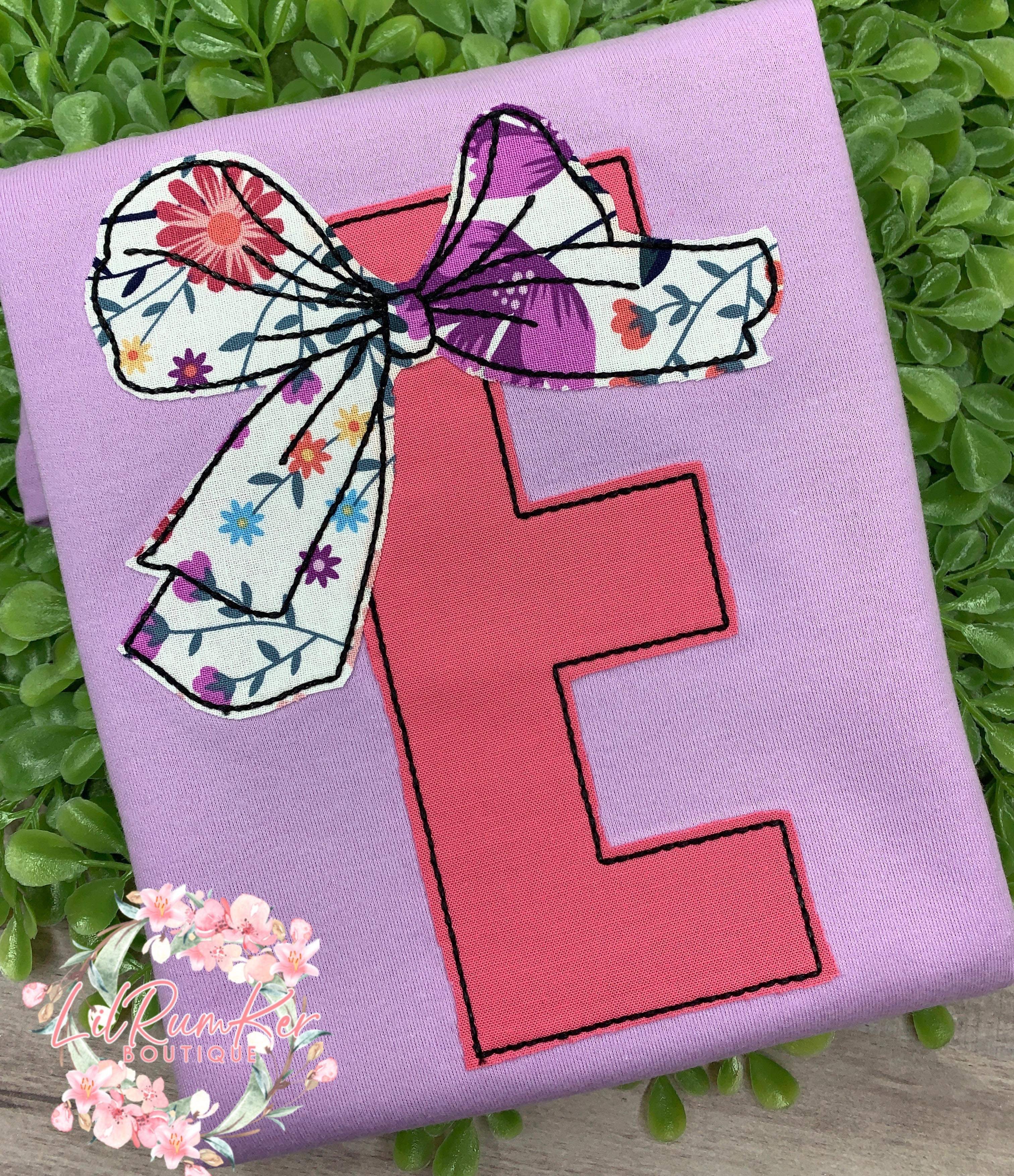 Floral Bow Initial