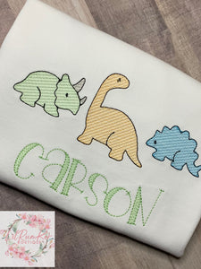 Dinosaur trio sketch shirt