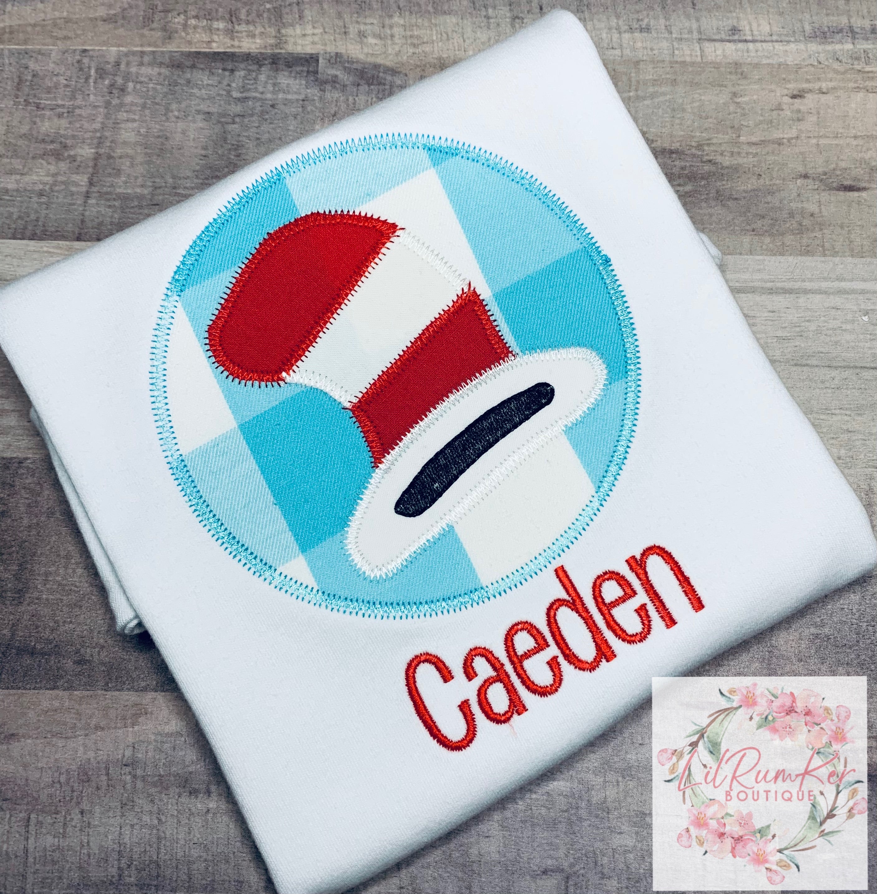 Cat in the hat inspired shirt