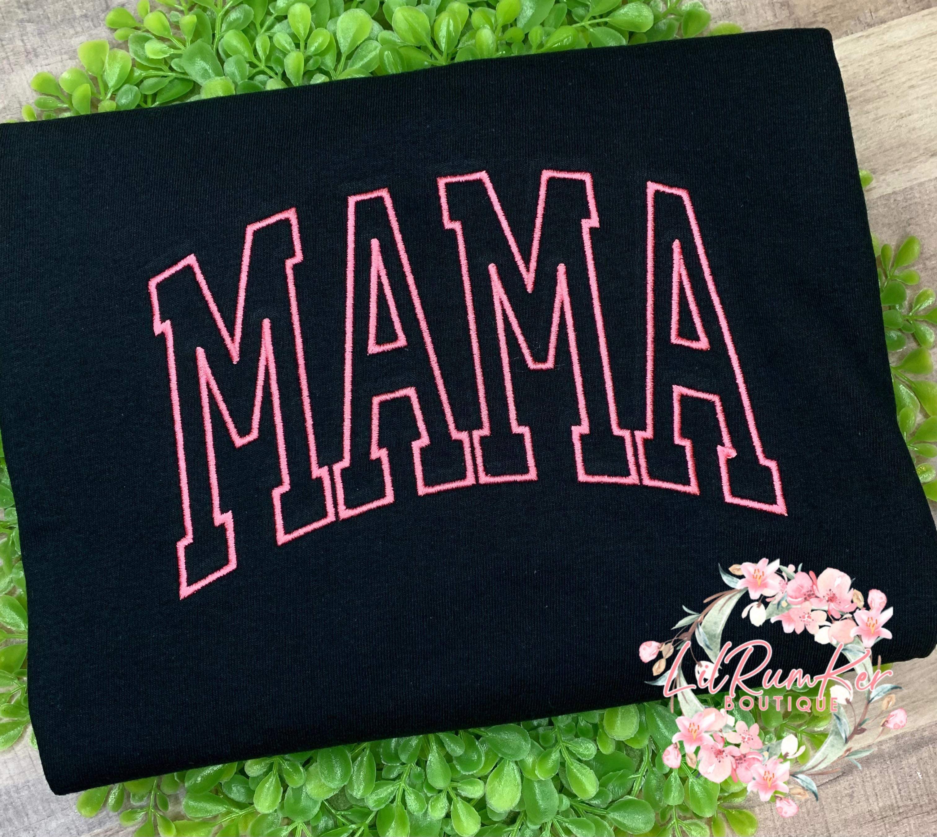 Mama Pink on Black shirt
