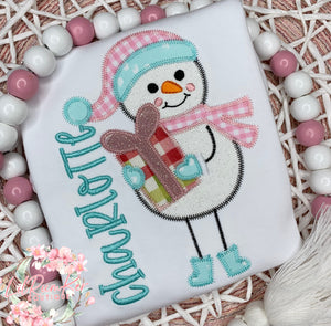 Sweet snowman w/gift