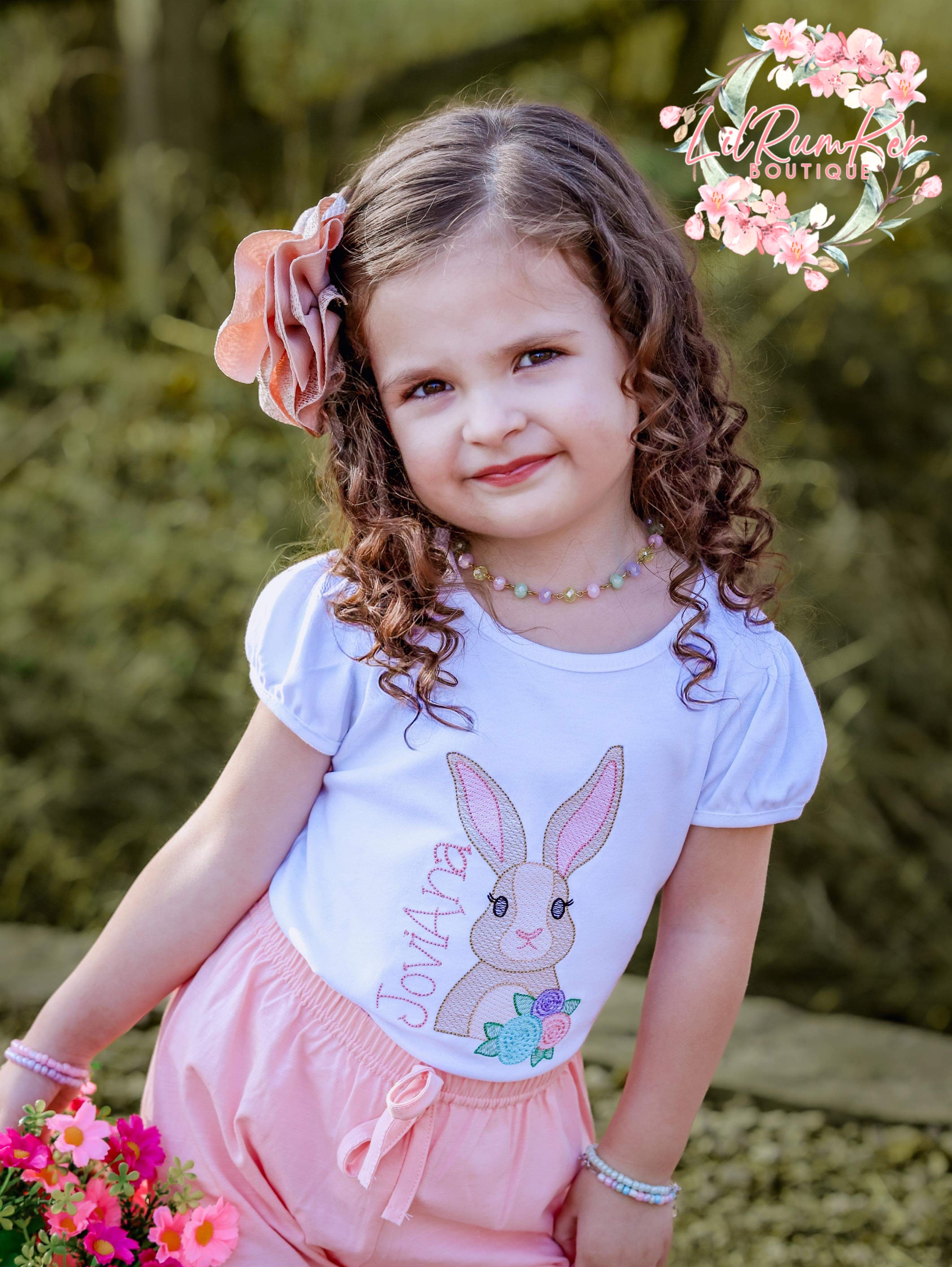 Sweet girl floral bunny