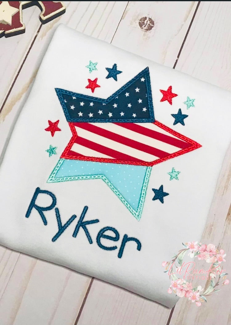 Personalized patriotic star shirt