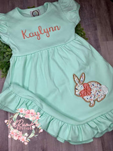 Floral Bunny Mint Dress